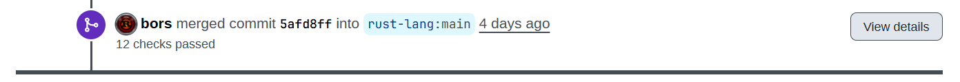 merged commit hash
